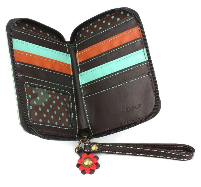 Zip Around Wallet Black Dragonfly